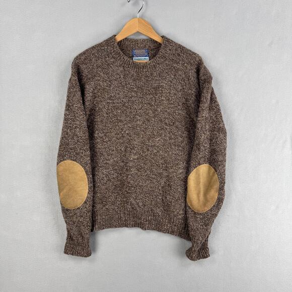 Pendleton Other - Vintage Pendleton Outdoorsman Sweater Mens XL Brown Wool Elbow Patch Knit USA